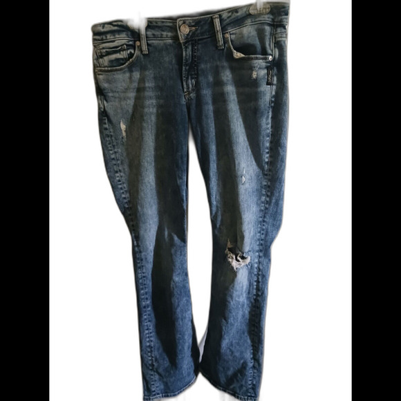 Silver Jeans Suki Slim Boot Distressed W31XL33 Jeans Medium‎ Blue Wash Women - Picture 1 of 15